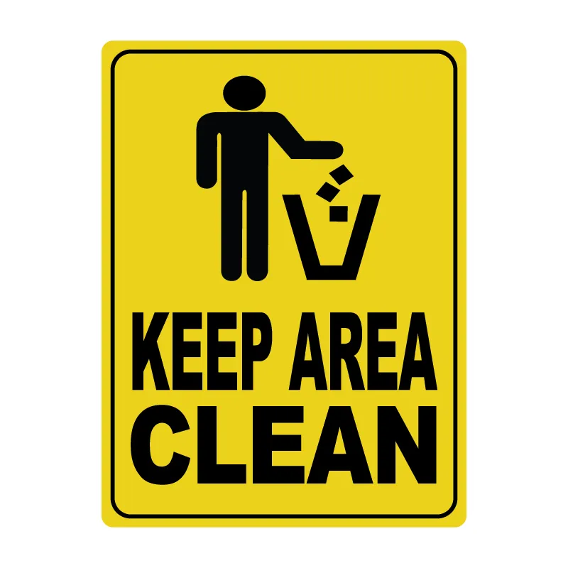 SIGNAGE SAFETY MMC YS-237 KP AREA CLN 30X23CMYLW